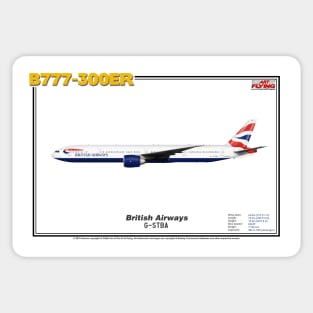 Boeing B777-300ER - British Airways (Art Print) Sticker